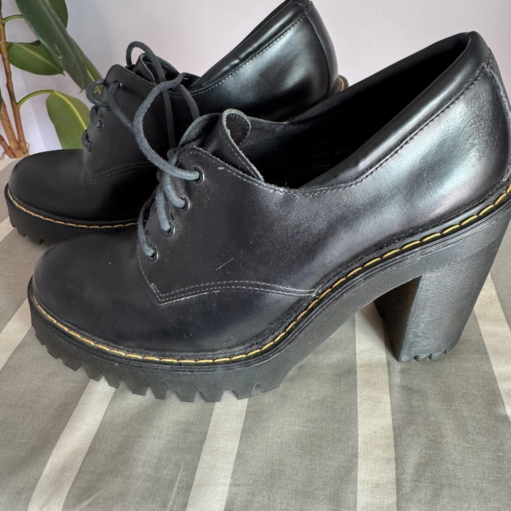 Dr. Martens Black Platform 4-hole Lace-Up Shoes
